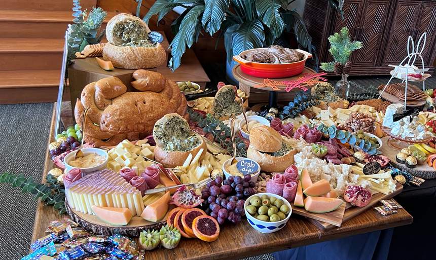 Audrey Stowe on Instagram: Charcuterie table inspo for your next hosting  night 🧀🫕🫒🥩 Butcher paper as the base, and here's the LIST to get this  look: • Grapes •Cucumber •Blueberries •Strawberries •Cornichons •